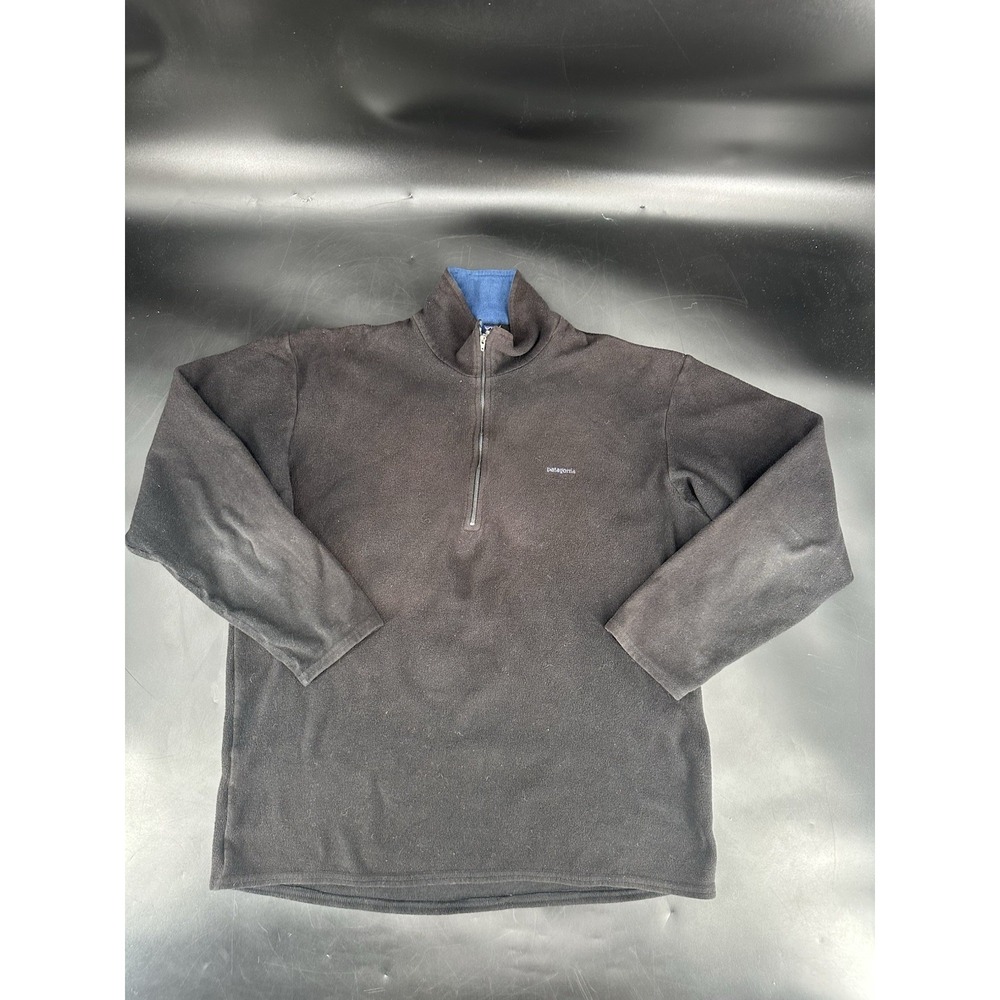 VTG‎ Patagonia Capilene Fleece 1/4 Quarter Zip Sweater W's Sz XL Black Pullover